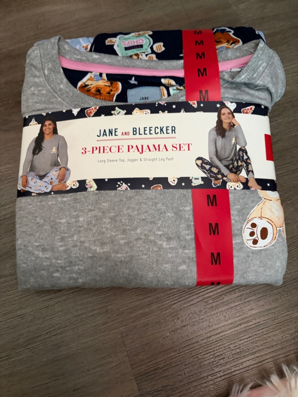 Jane and Bleecker Girls' Gray and Navy 3-Piece Pajama Set